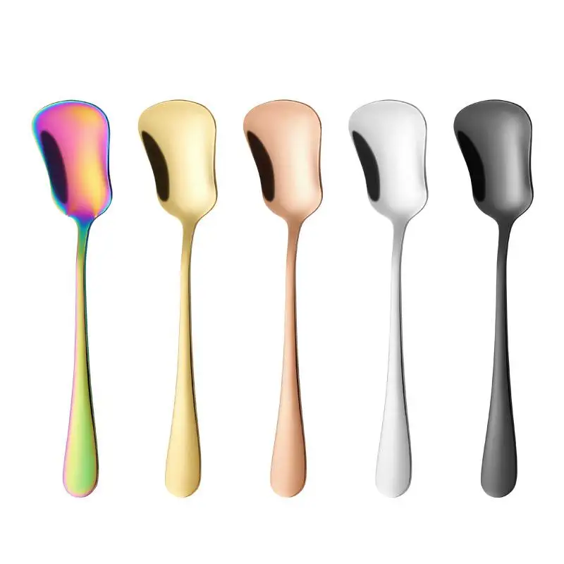 

Десертная ложка из нержавеющей стали, ложки для перемешивания, ложка для тыквы, ложка для торта, салата, роскошная посуда, подарок, маленькая ложка
