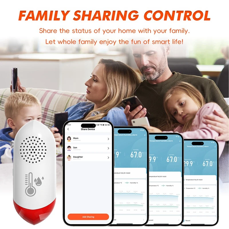 Détecteur Intelligent de Température et d'Humidité avec Alarme, WIFI, Offre Spéciale