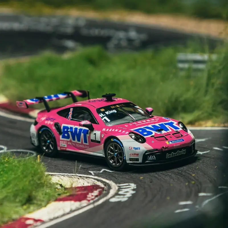 Preventa TW 1:64 Porsche 911 GT3 Cup (992) Porsche Mobil 1 Supercup 2024 Harry King, Modelo de Auto de Aleación Fundida a Presión