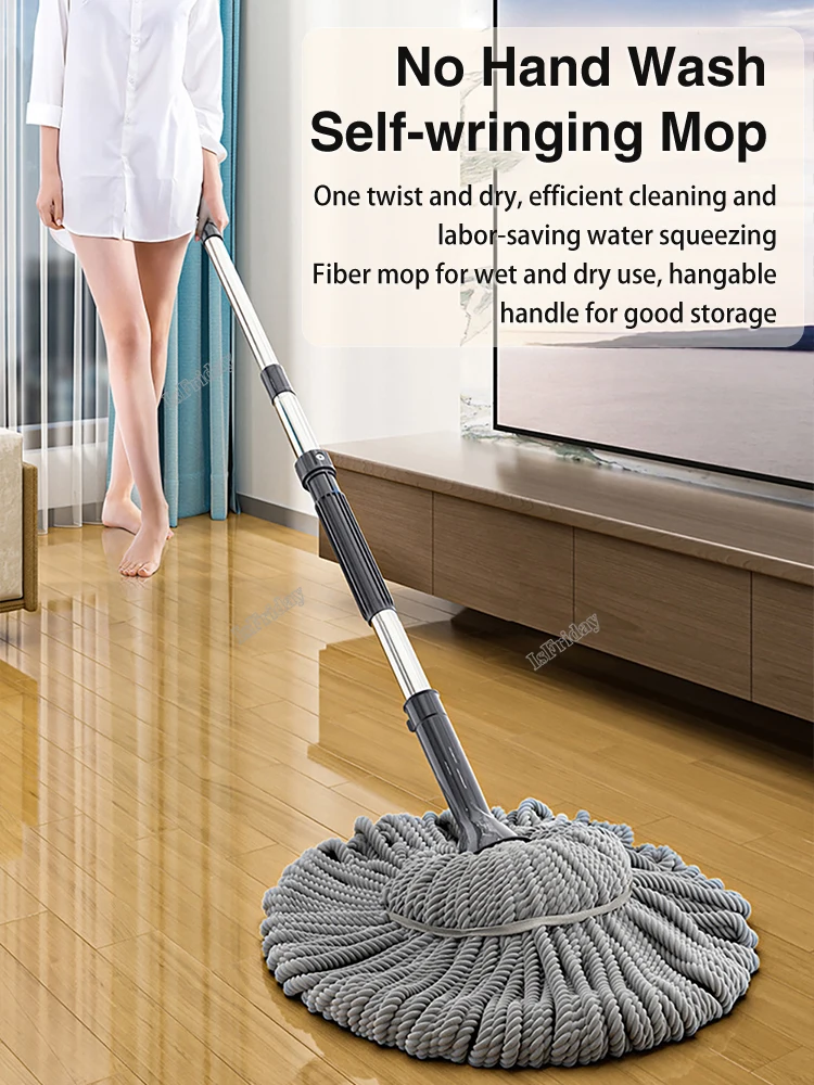 Rotating Self Twisting Water Mop  New No Hand Washing Mop Household Mop Floor Cleaning Mop Lazy Person Mop Floor Cleaning Tools