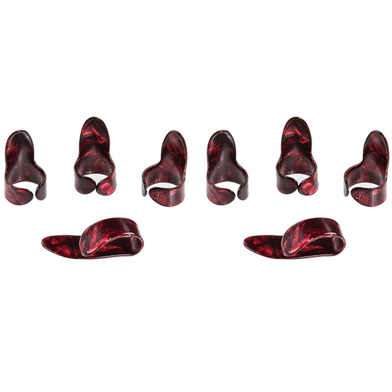 8X Ballad กีตาร์ชุดนิ้วกีตาร์ Pain-Proof Finger Set กีตาร์กีตาร์ Finger Thumb Index Finger Set (สีแดง)