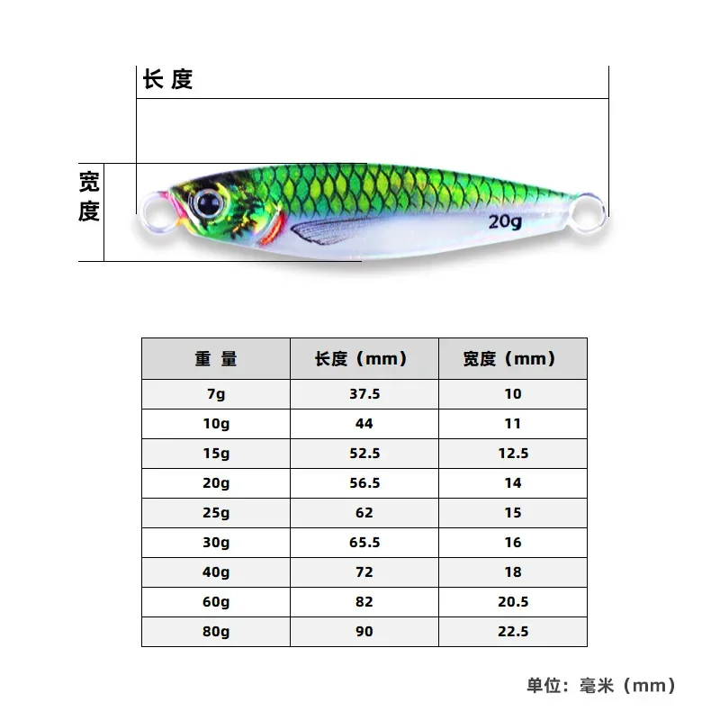 7g 10g 3D Printing Cast Jig Slow Metal Jig Trout Tuna Bass Shore Casting Jigging Spoon Sea Fishing Jigging Lure