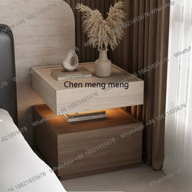 X188 Italian minimalist bedside table Roman travertine suspended bedside table Small light luxury bedroom locker