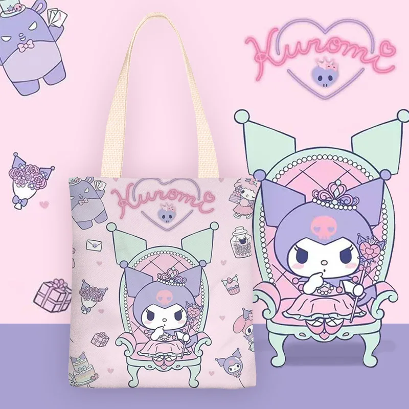 Hello Kitty borse e borsette borsa di tela da donna a spalla singola semplice ragazza Sanrio Little Twin Star Tote Bags per Wome Cute