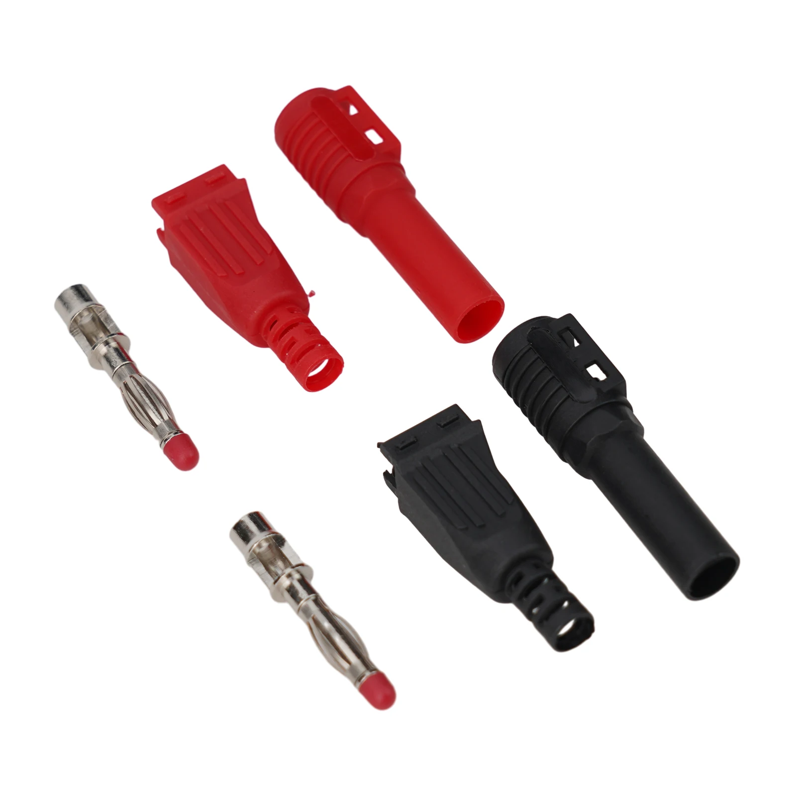 4mm Male Right Angle Insulated Banana Connectors for CE CATII 1000V 32A Applications with Standard Shrouded Compatibility