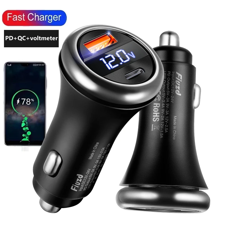 

Dual USB Car Charger 3A Fast Charing 2 Port 12-24V Cigarette Socket Lighter Car USBC Charger for iPhone Power Adapter