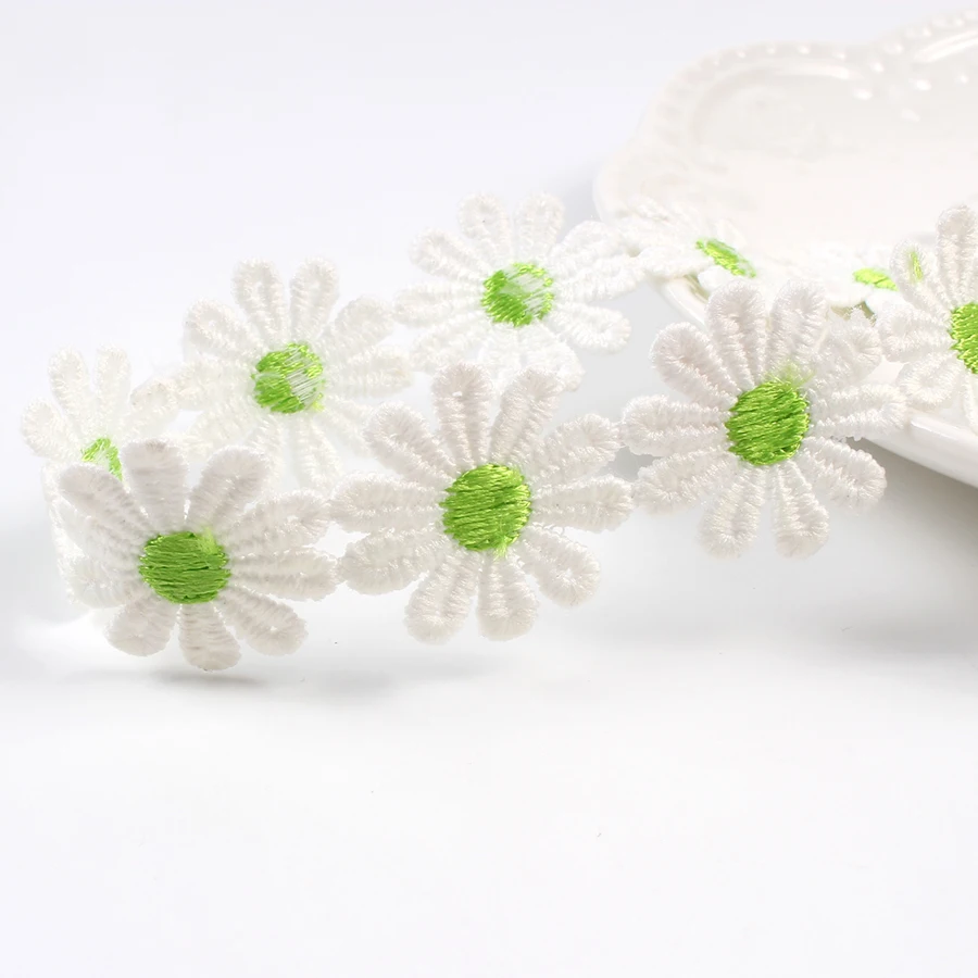 25mm 1Yard Daisy Lace Trim Flower Lace Fabric Handmade Patchwork Home regali fai da te artigianato nastro abbigliamento accessori per tessuti da