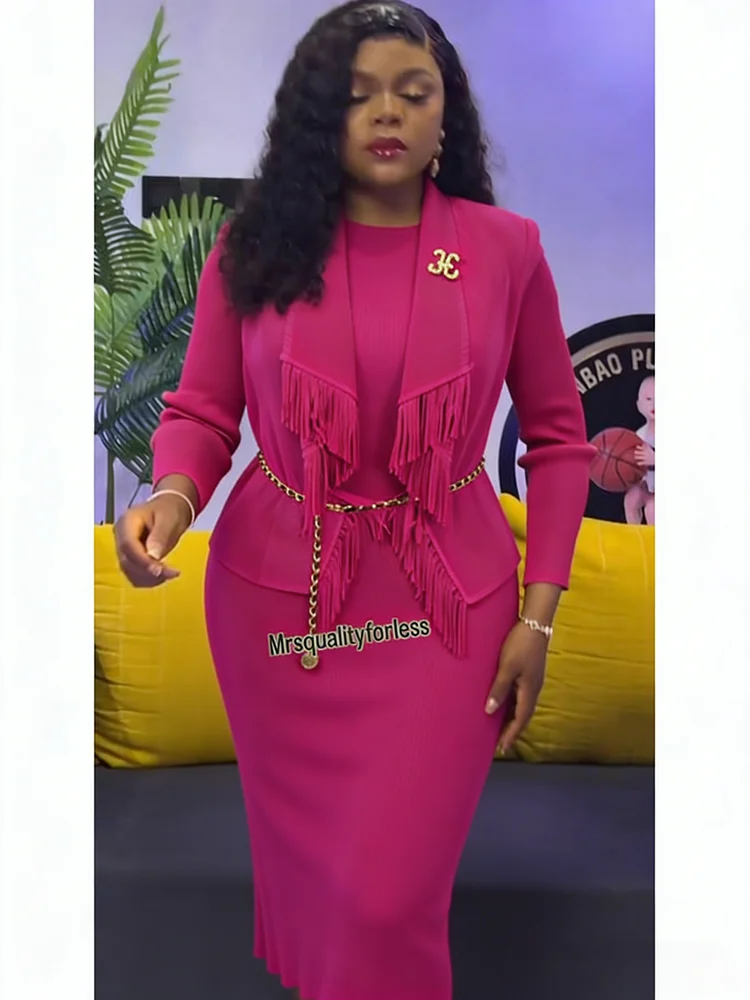 

EGRM Fashion Solid Color Pleated Two-piece Set Women's Tassel Lapel Jacket and Casual Round Neck Vest Dresses 2026 New 9R5101