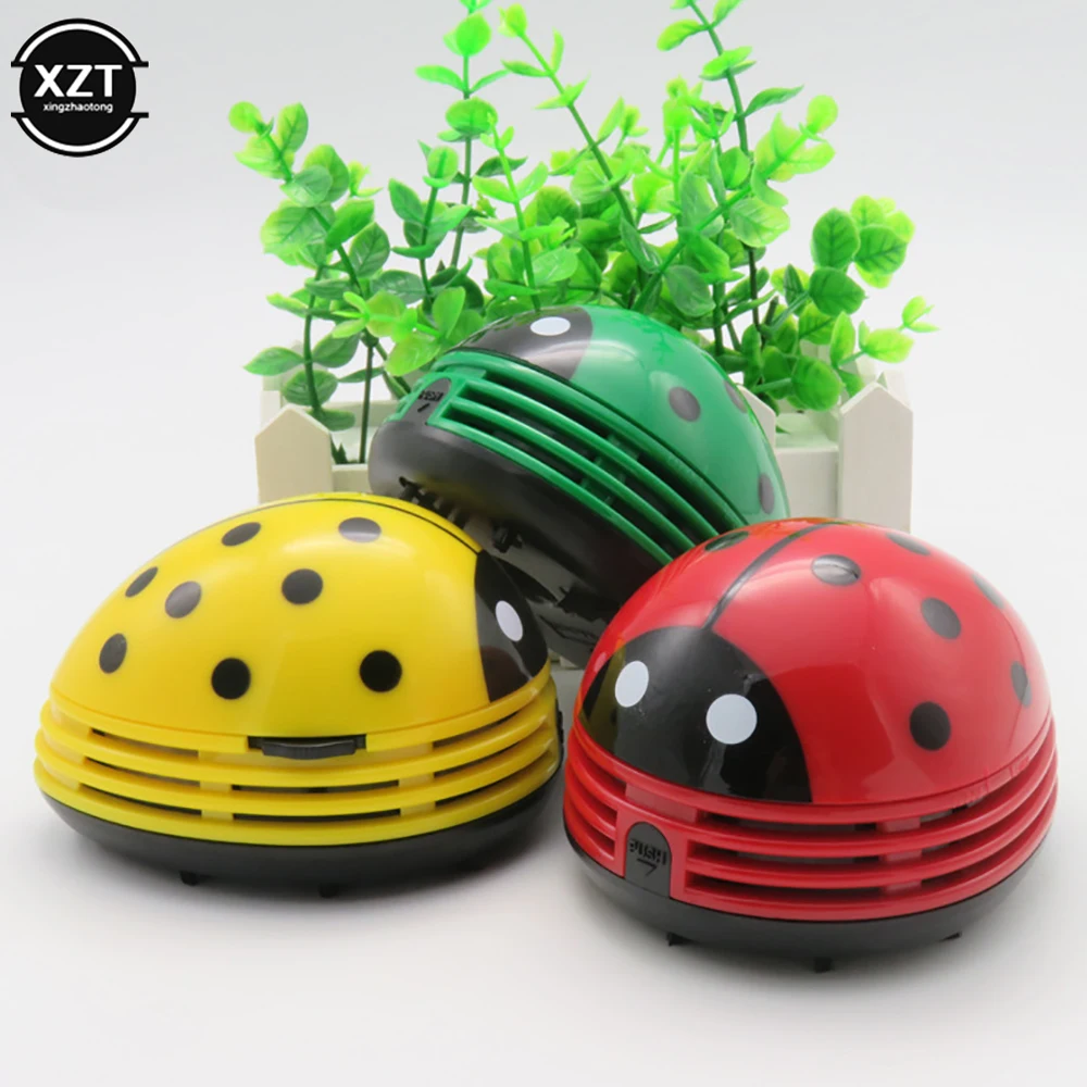 Table Vacuum Cleaner Ladybug Dust Cleaner Portable Desktop Coffee Dust Collector For Home Office Desktop Cleaning Crumb Sweepe