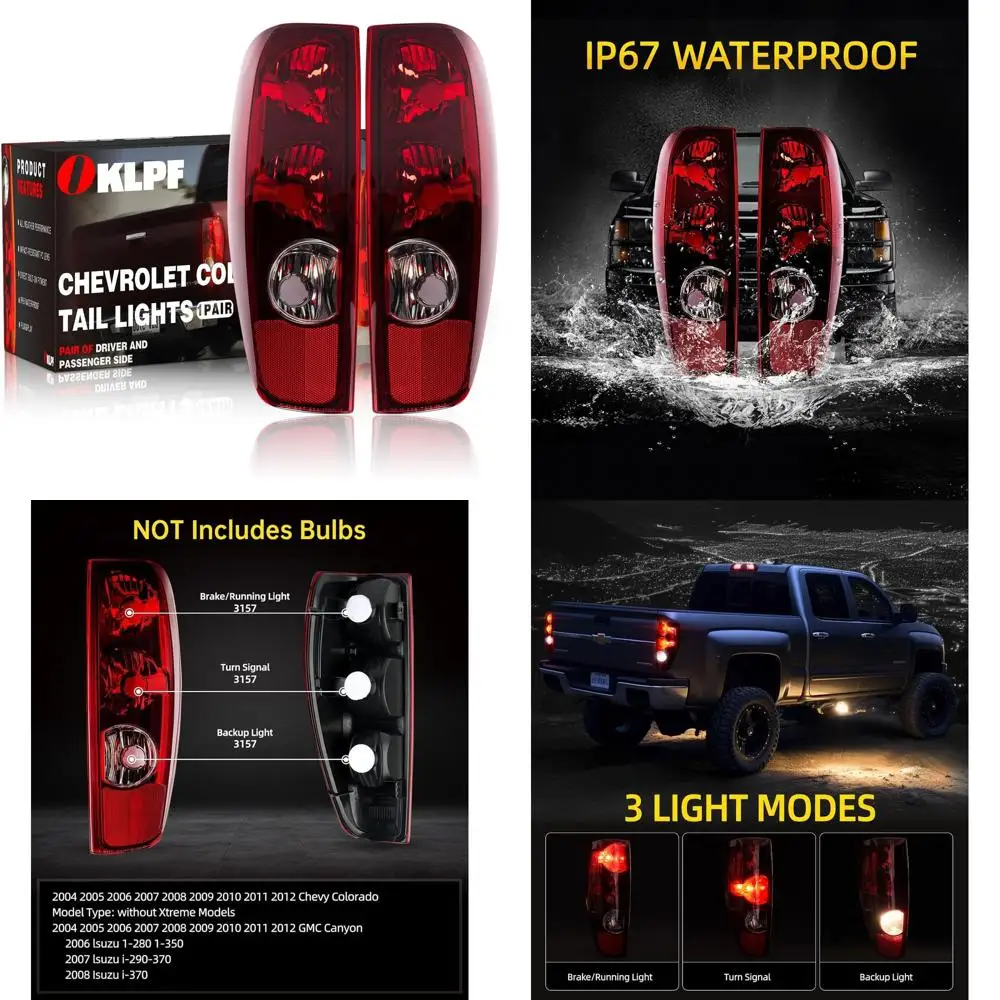 

2004-2012 Chevy Colorado GMC Canyon Комплект задних стоп-сигналов, сменная красная сборка, роскошная коробка в комплекте