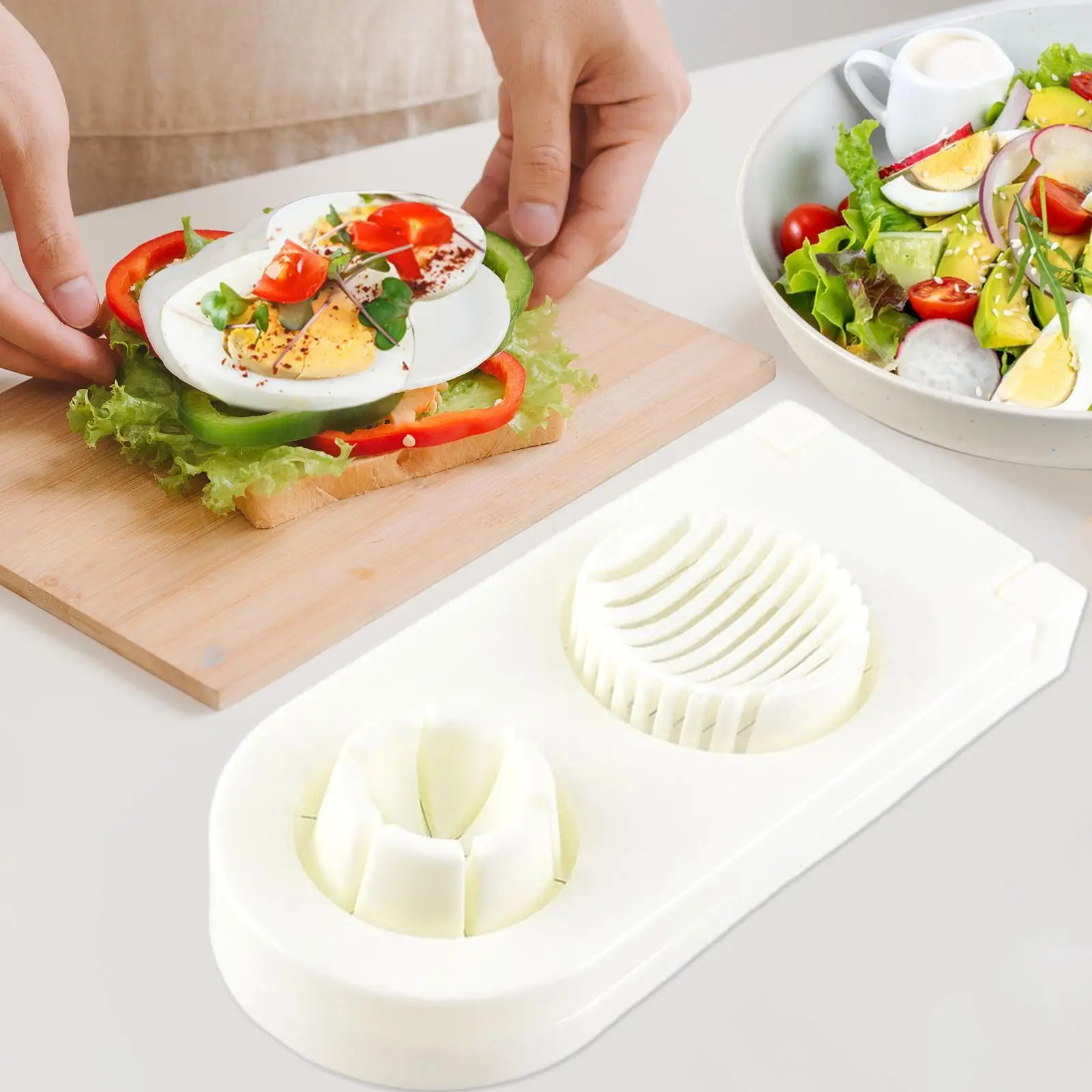 Egg Cutter Stainless Steel Wire Egg Chopper Cutting Tool 2 In 1 Chopper Kitchen Gadgets For Fruit Tomato Banana Strawberry - view 4