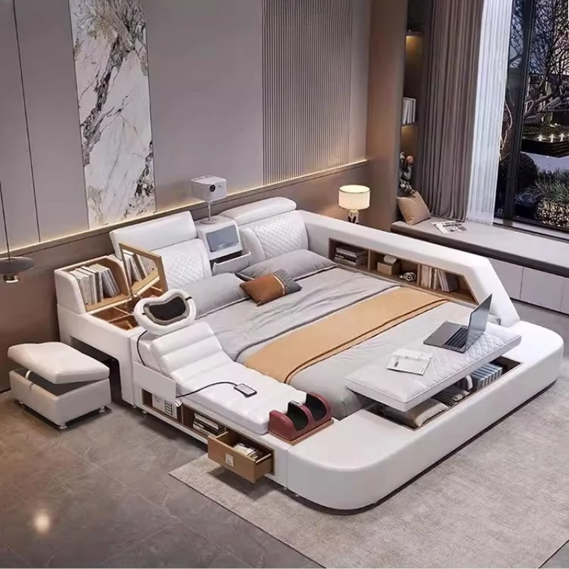 

Comforter Mattresses Double Bed Luxury Organizer Bedframe Headboards Double Bed Bedroom Smart Camas De Dormitorio Furniture Home