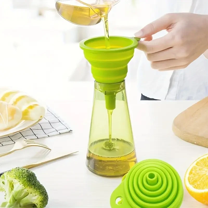 Silicone Folding Funnel Multifunctional Portable Mini Kitchen Retractable Oil Leak Household Liquid Dispenser Kitchen Utensils