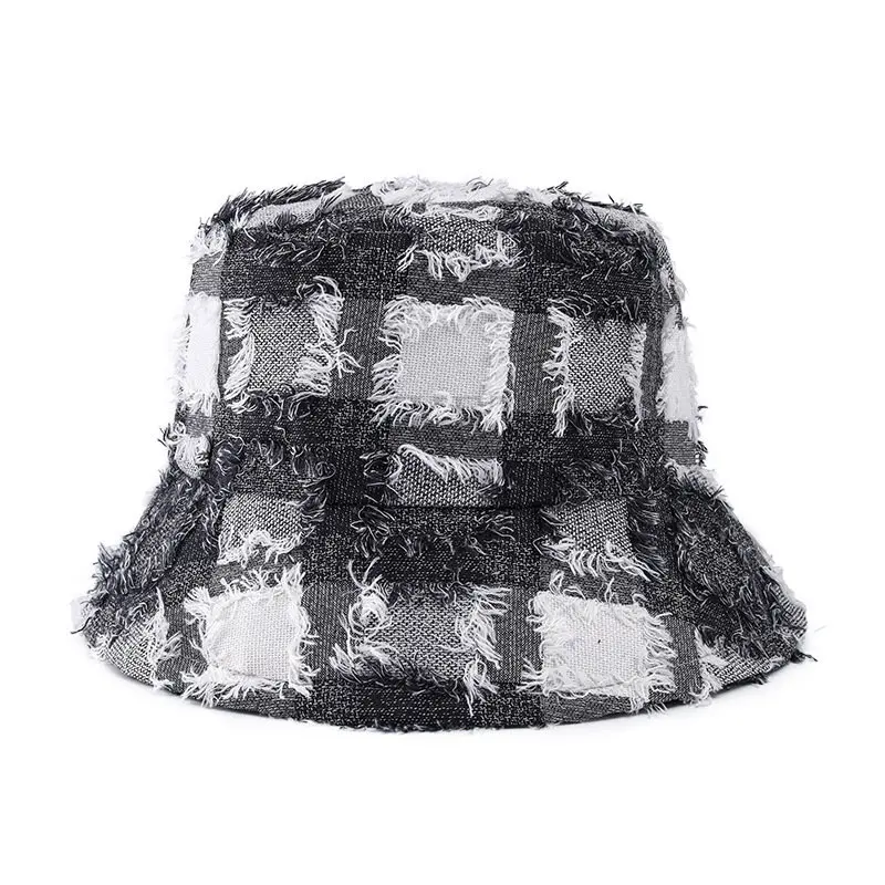 Fashion Irregular Plush Holes Bucket Hat For Woman Man Black Summer Sun Caps Fishing Hat Basin Cap Young Girl Charm Kpop