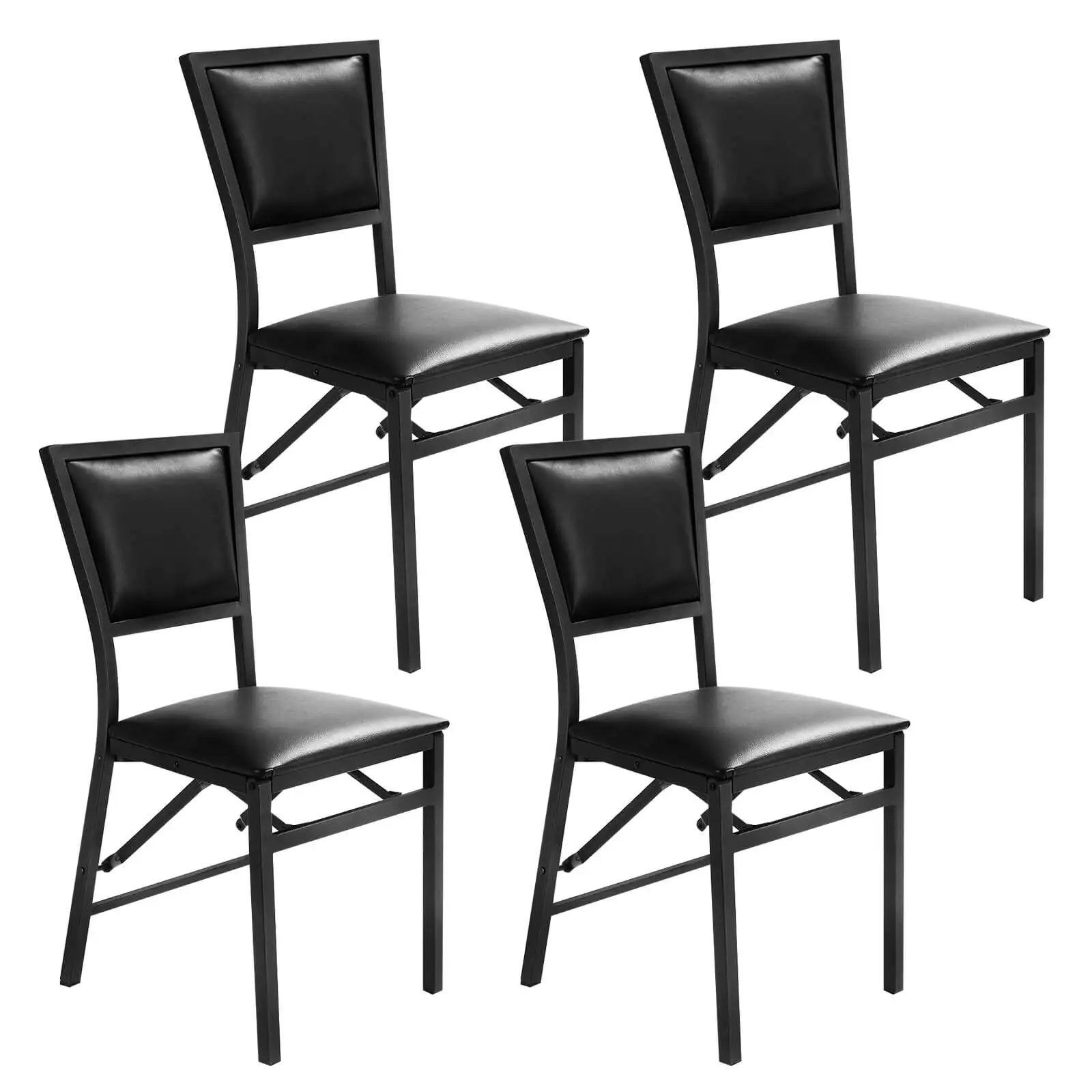 Set of 4 Folding Dining Chair Metal Frame Home Restaurant Furniture Portable