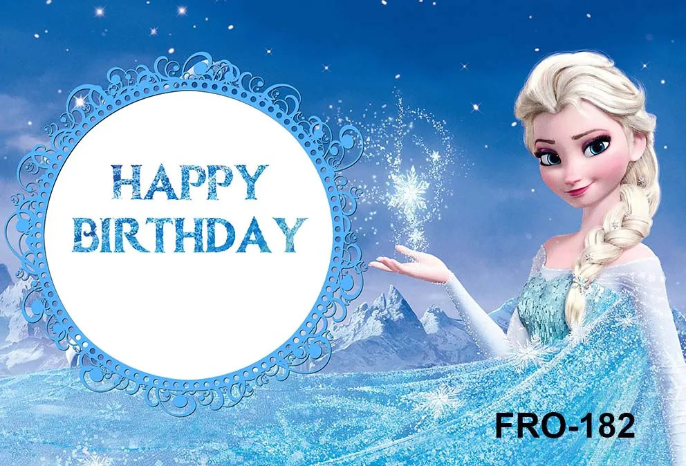 Décors de fête d'anniversaire Disney, Elsa Anna, décoration de fête d'anniversaire, bannière personnalisée, studio de douche de bébé, reine des neiges, fond photographique de glace