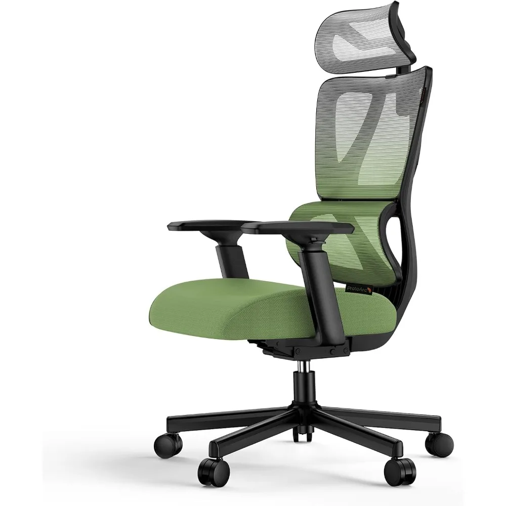 

Ergonomic Office Chair for Home Office, High Back Desk Chair with Thick Spring Cushion, Adjustable Headrest, Armrests, Big and