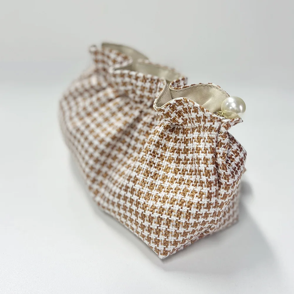 حقيبة مكياج شبكية مع عقدة على شكل فيونكة حقيبة يد بسحاب عالي الجودة لمنتجات العناية بالبشرة حقيبة تخزين حقيبة صغيرة للنساء حقيبة تخزين للسفر #4