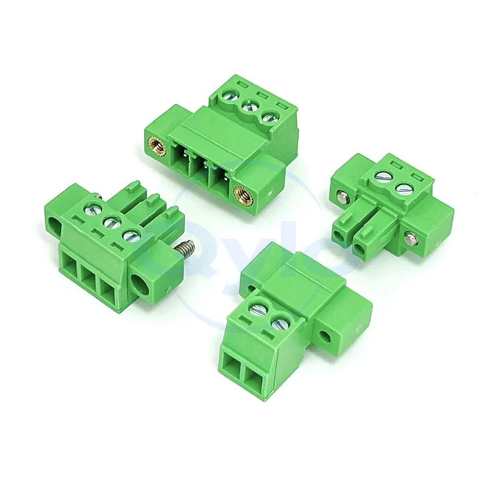 (1 Set) KF 2EDGRKM + 2EDGKM -3.81mm Solderless Butt Connection Flanged Mounting Plug-and-Play Terminal Block 2~24P 15EDGRKP 3.81