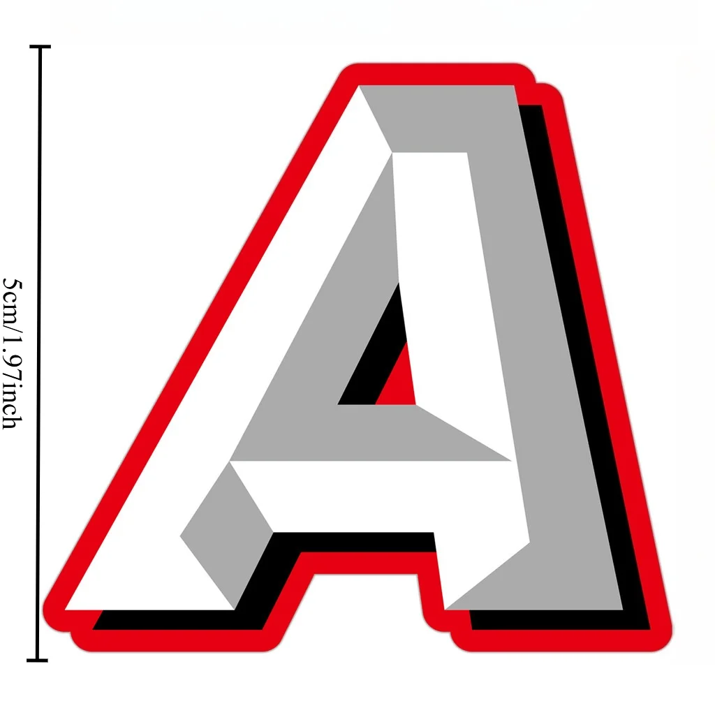1Pc Racing A‑Z Letters 0‑9 Numbers Vinyl Decal, Waterproof Self‑Adhesive for Motorcycle Helmet, Fuel Tank, Car Body Racing Decor