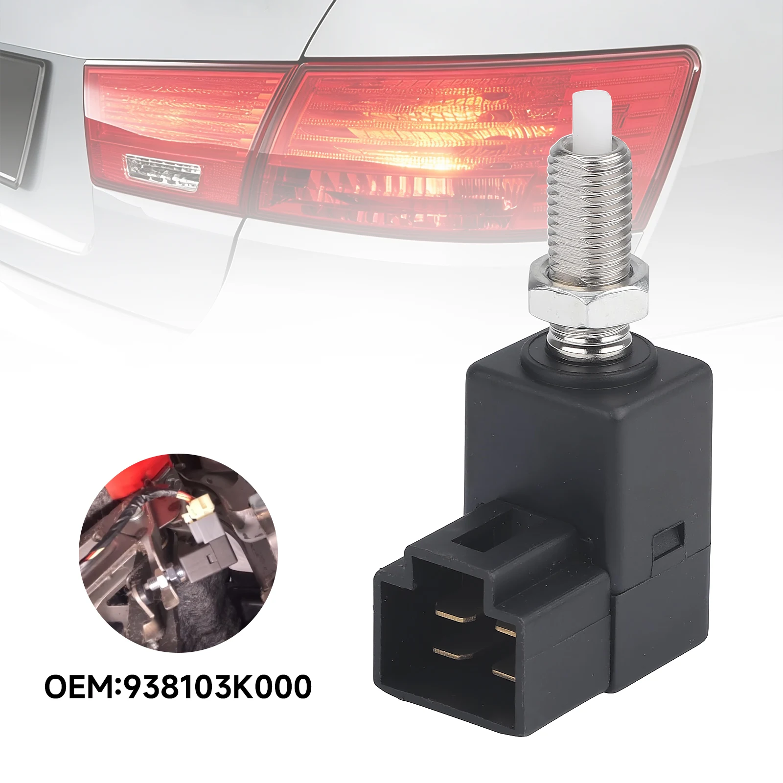 

CNSPEED 938103K000 Brake Light Switch 4 Pin For Hyundai Santa Fe Sonata IX35 i30 Accent Rio Black Stop Lamp Sensor Assy