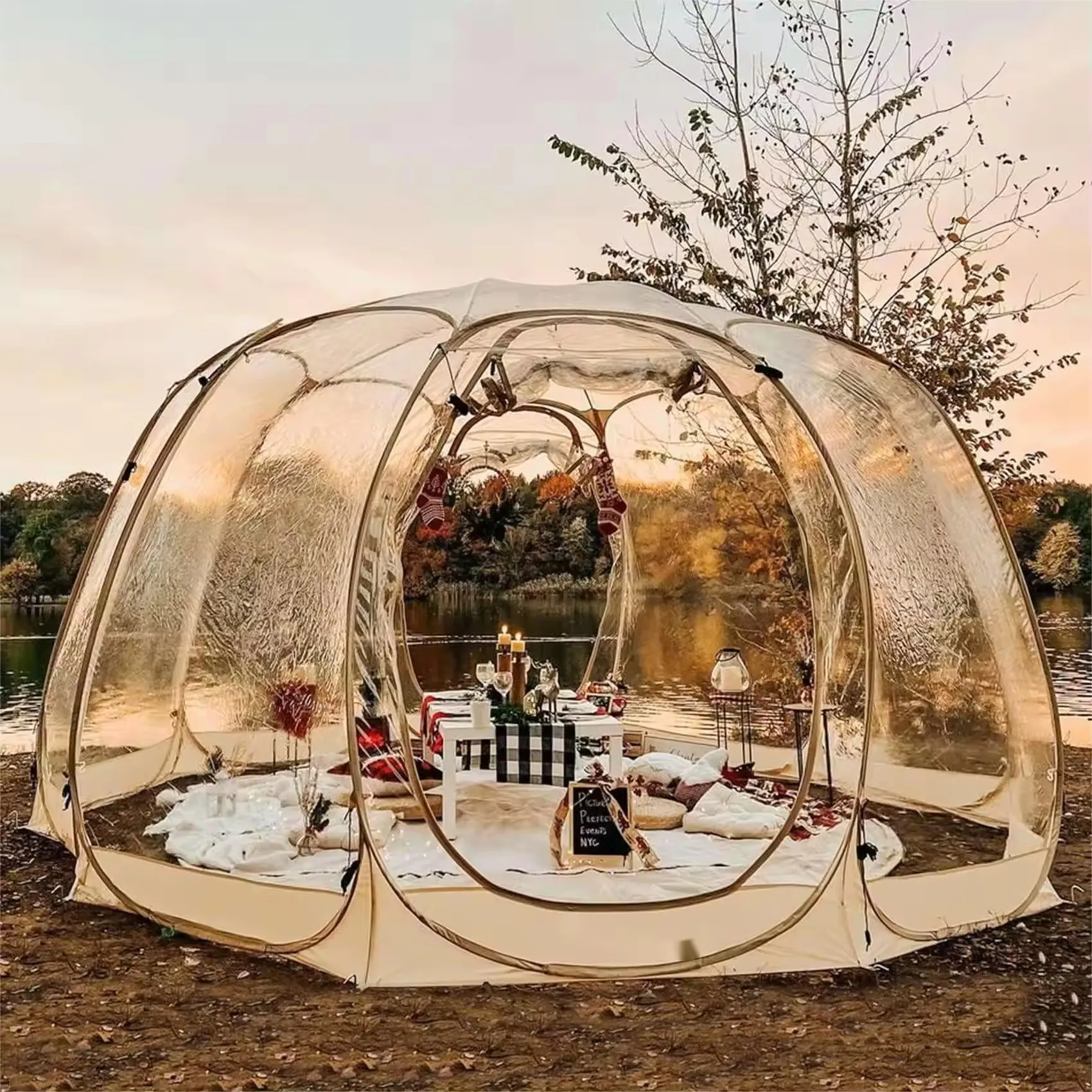 

Outdoor Bubble Transparent Tent with Base Single Inflatable Big Air Ice Cube Bubble Tent