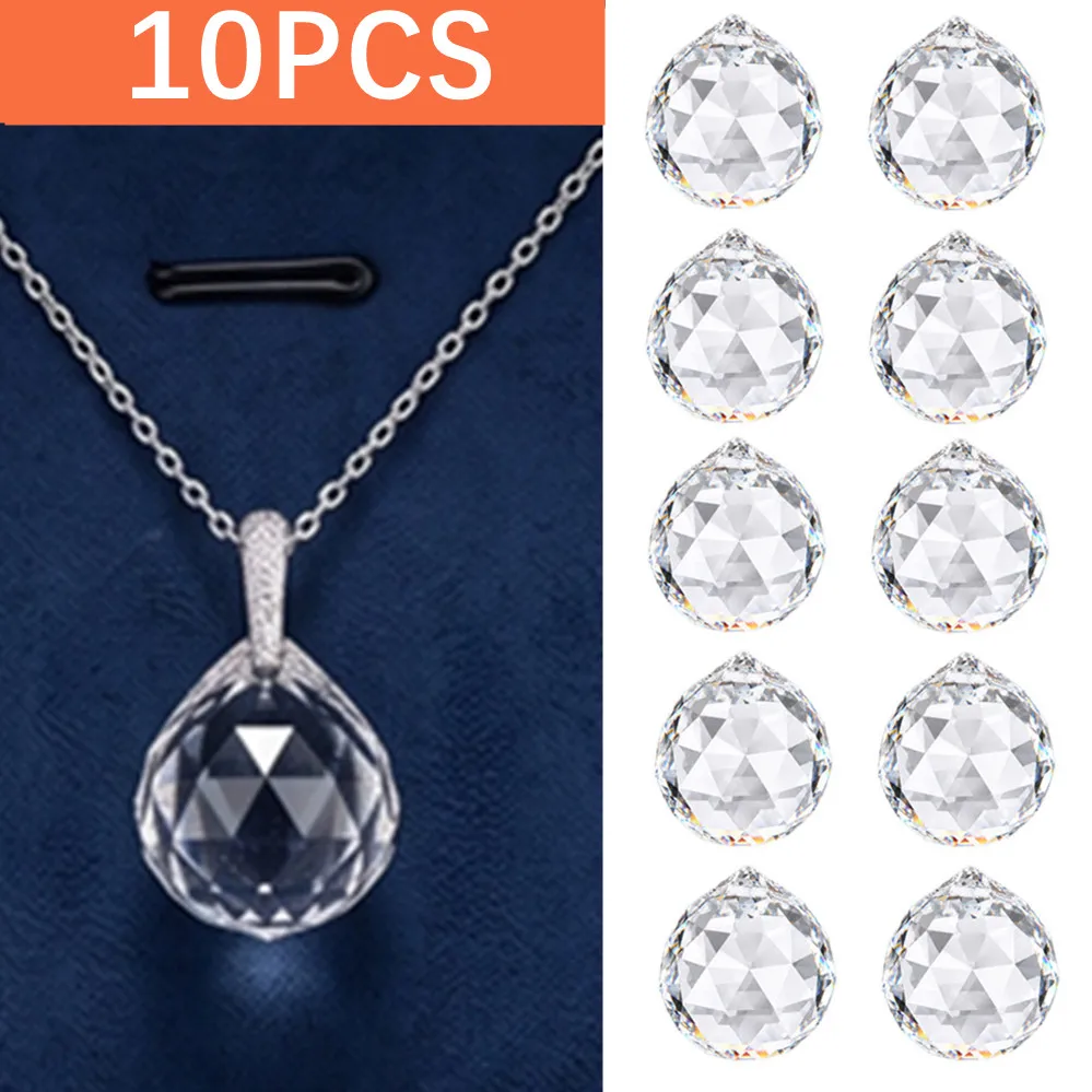 10Pcs/Lot 2/3/4/5/6cm K9 Clear Glass Crystals For Chandeliers Faceted Hanging Ball Crystal Drops For Chandelier Parts Decoration