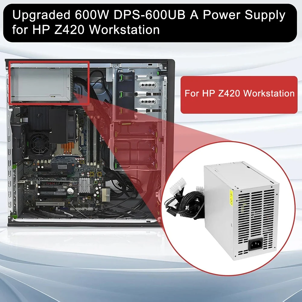 DPS-600UB A 600W Power Adapter for HP Z420 Featuring 12V G1 12V CPU 12V N 11VSB and 12V B Output Specifications