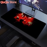 Marvel Character Silhouette Large Mouse Pad - Non-Slip Rubber Base, 400x900x2mm/300x600x2mm/300x800x2mm, Vibrant Red & Black Des