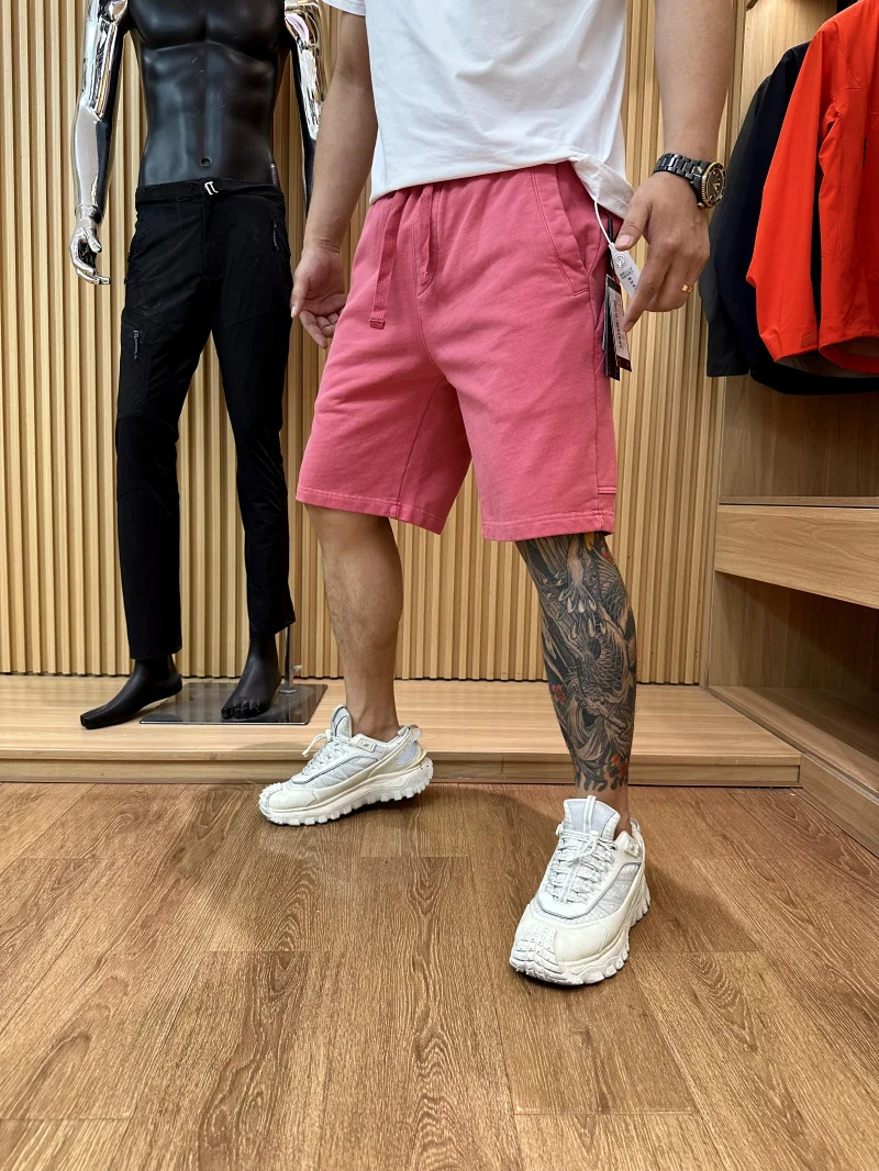 

Мужская летняя спортивная одежда премиум-класса с хлопковой талией, свободная посадка, прямые брюки со средней талией, молодежная энергия, цвет ткани