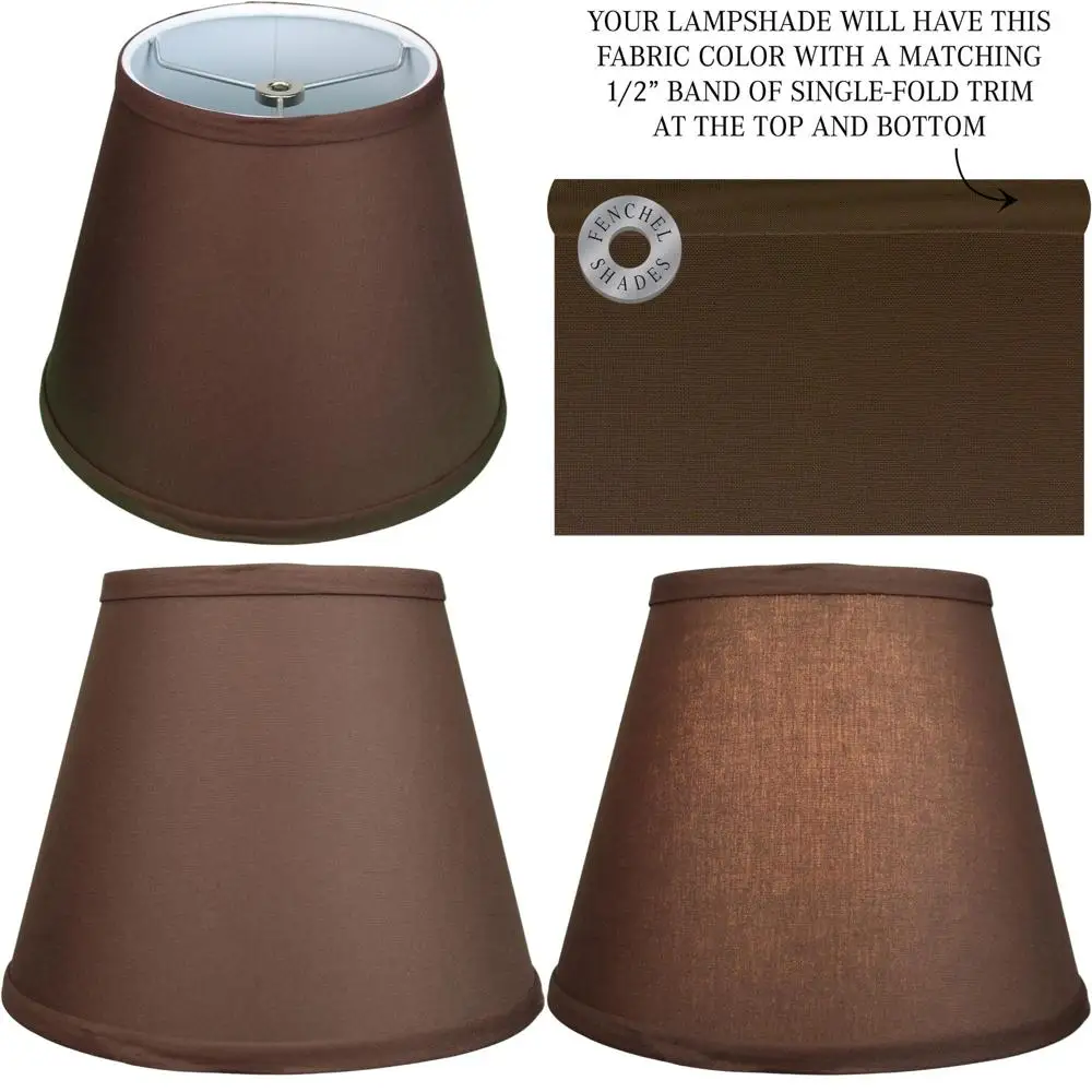 

Round Lampshade 6 Top x 10 Bottom x 8 Slant Height with 0.4 Spider Attachment for Ceiling Fixtures