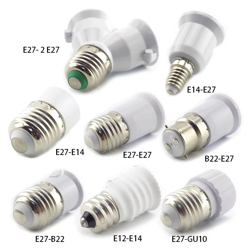 E27 to E14 GU10 B22 Led Lamp Bulb Base Light Holder Converter Socket Adapter Conversion Fireproof Material R23