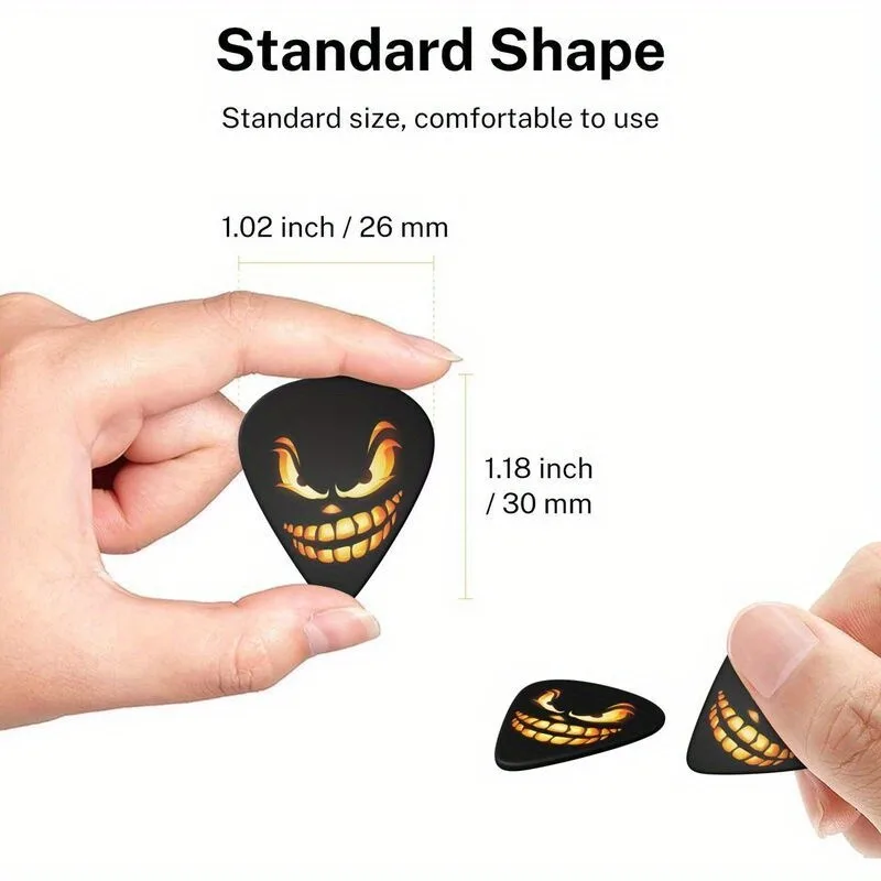 New Guitar Pick Set 6-Piece Set-  Double-sided Colorful Printed Plectrums for Electric/Bass, Durable Guitar Accessories Gift Set