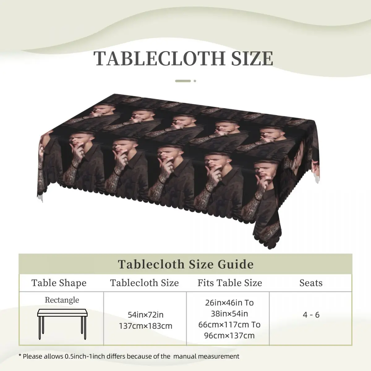 Egor Kreed Russian Rapper Customized Rectangular Tablecloth Waterproof Table Cover for Festival Party Decorations Table Cloth