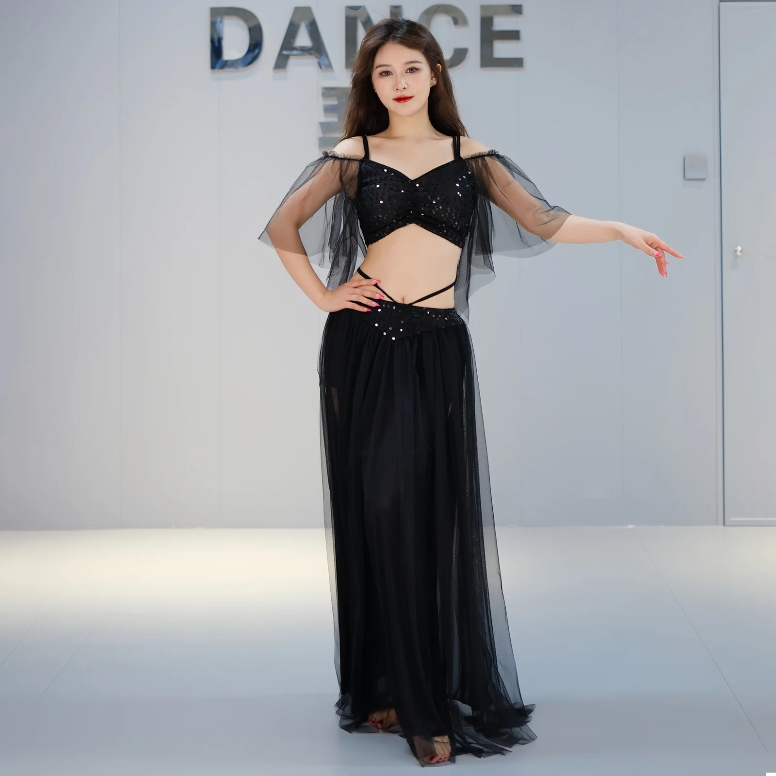 

Oriental Dance Wear For Women Belly Dance Practice Costume Bellydancing Clothes Top Skirt 2 Pcs