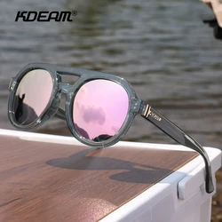 KDEAM Vintage Round Sunglasses Men Unisex Size Steampunk Glasses Women Party Shades Including Skull Case