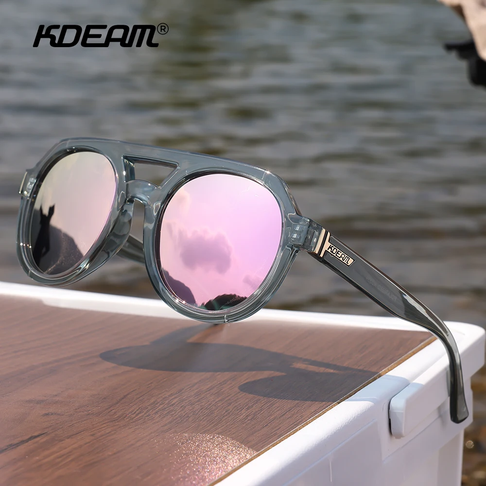 KDEAM Vintage okrągłe okulary przeciwsłoneczne męskie rozmiar unisex okulary Steampunk damskie odcienie imprezowe w tym etui z czaszką