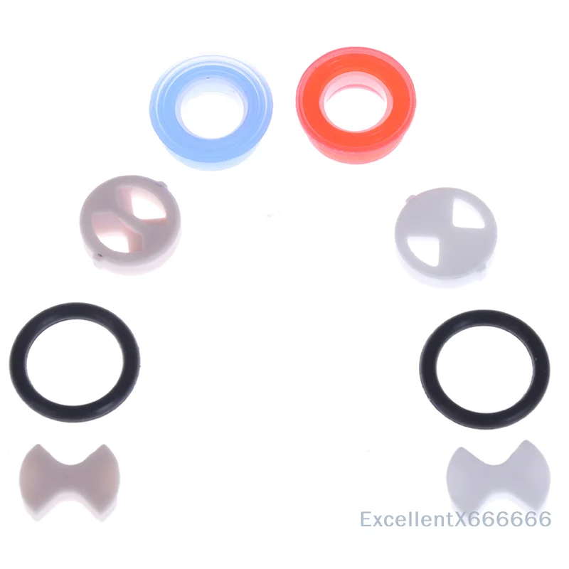 8Pcs/Set Turn Replacement Ceramic Disc Silicon Washer Insert for Valve Tap 1/2' Kitchen Bathroom Faucet Repair Kit