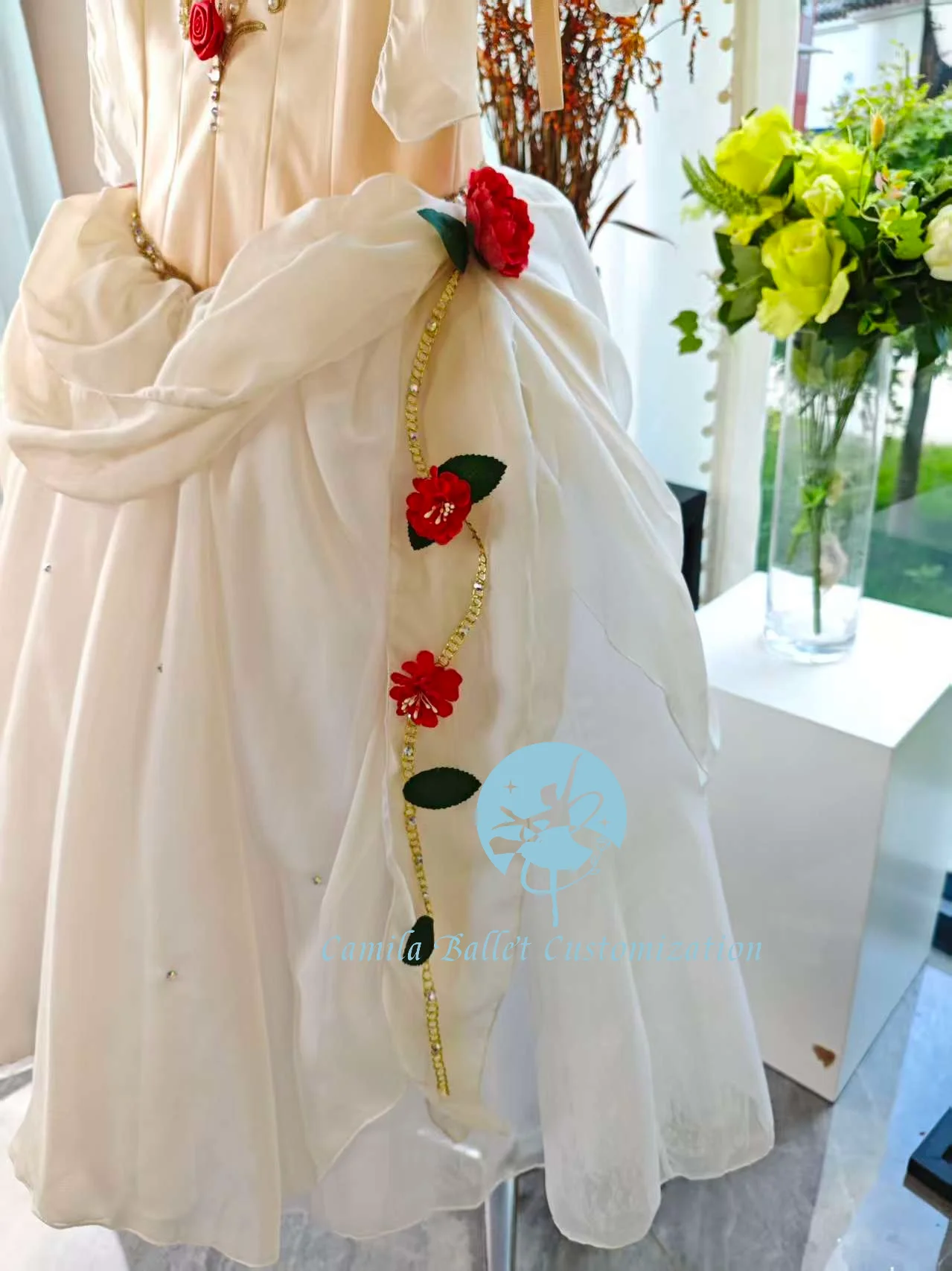 Hochwertiger, maßgeschneiderter Flora's Awakening Variations Ballettaufführungswettbewerb für Erwachsene und Kinder, Gazerock, langer Rock