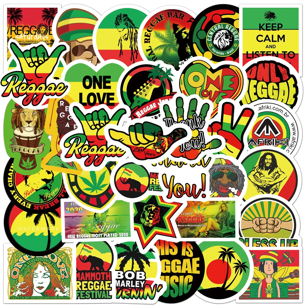 Meal Prep Notebook - 10/30/50pcs Cool Reggae Rock Music Stickers