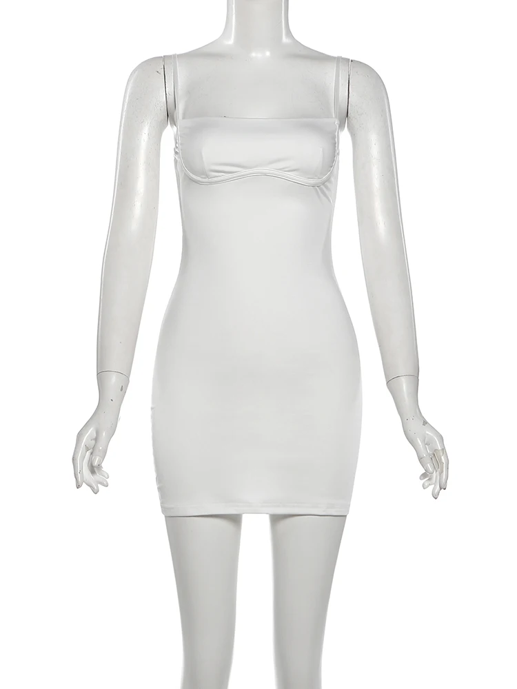 ชุดเดรสเซ็กซี่สไตล์คลาสสิกแบบแปลกตาสำหรับผู้หญิง เรียบง่าย ไม่มีแขน ตัดต่อผ้า สำหรับงานปาร์ตี้กลางคืน งานสตรีท งานคลับ ผ้าสเตรช กระชับรูปร่าง