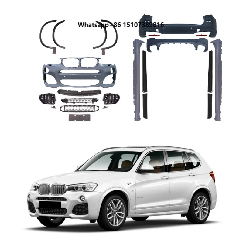 MT Style Body Kits for X3 F25 Auto Parts Front Bumper Rear Bumpers Diffuser Side Skirts Grill Bodykit
