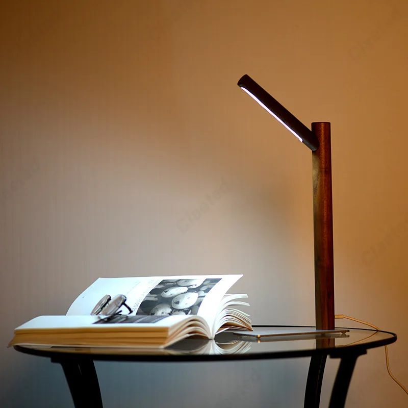 الإبداعية بسيطة LED الخشب الصلب مصباح مكتبي صغير لمبة مكتب غرفة المعيشة دراسة غرفة نوم السرير الإضاءة