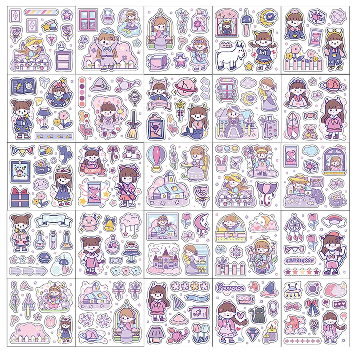 

25 sheets/set of cute cartoon hand account stickers Pet waterproof Kawaii DIY scrapbook decorative stickers