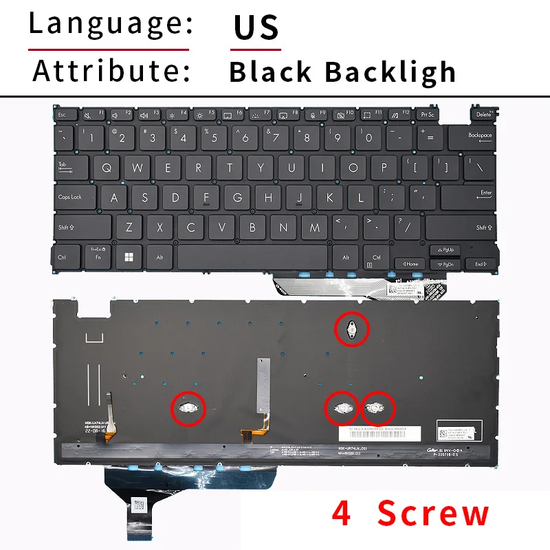 استبدال الولايات المتحدة/RU الروسية لوحة المفاتيح ل ASUS Zenbook 14 OLED UX3402 UX3402ZA UX3402VA Zenbook S 13 OLED UM5302T UM5302TA الخلفية