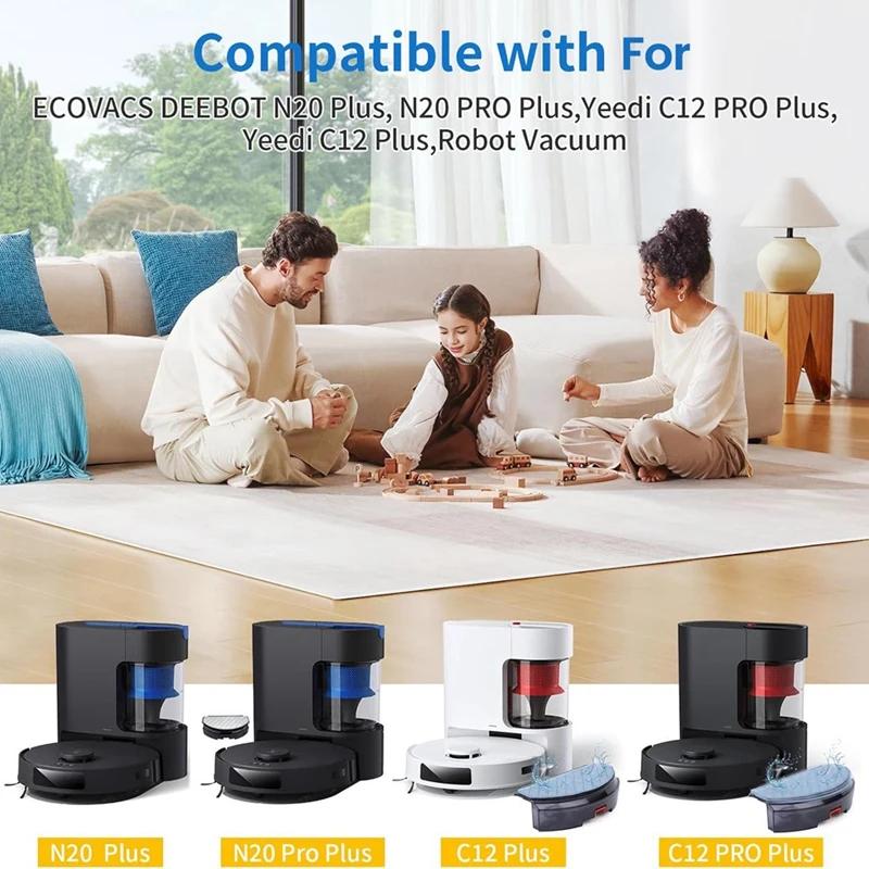 ABAE-piezas de repuesto para ECOVACS DEEBOT N20 Plus, N20 Pro Plus, Yeedi C12, C12 Pro Plus Kit de accesorios para Robot aspirador