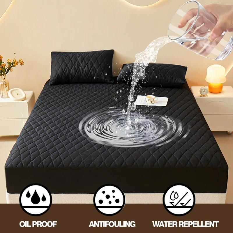 Waterproof Mattress Cover Mattress Quilted Thick Protector Queen Fitted Sheet Bed Pad Cover Bedroom Accessories No Pillow Case