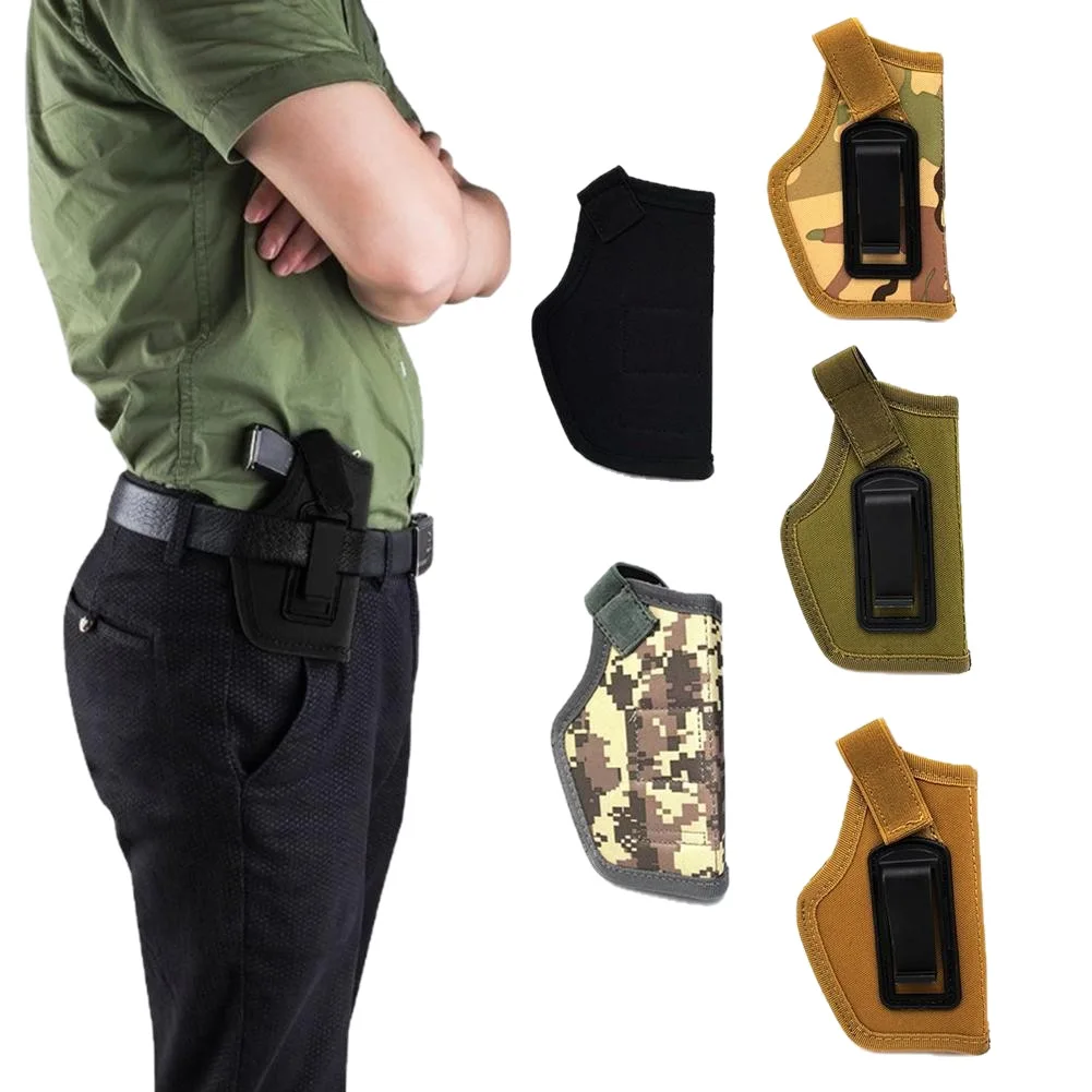 

Military tactical leather case hidden carrying belt clip hidden gun case air gun hunting equipment limited to small guns