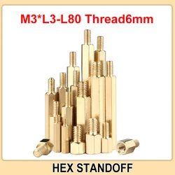 10-100pcs M3 Hex Brass Male Female Standoffs Board Rack Stud Hexagon Threaded Pillar PCB Column Motherboard Spacer Bolt Screws