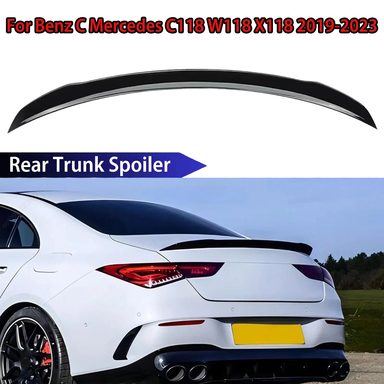 

For Mercedes Benz CLA Class C118 W118 X118 2019-2023 CLA180 200 220 250 CLA35 CLA45 AMG Car Rear Trunk Spoiler Wing Lip Bodykits